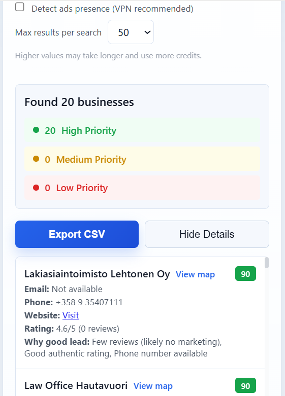 Local Lead Finder screenshot